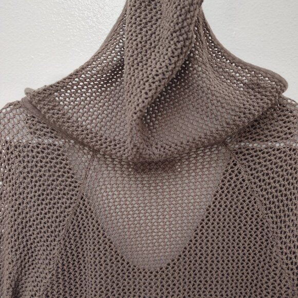 Ann Taylor Loft Open Stitch Hoodie • 100% Cotton • Sm • Taupe - Picture 6 of 16